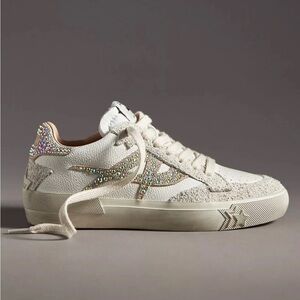 ASH Moonlight Strass Sneakers Rhinestone Grey White Leather Suede Platform 35
